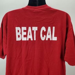 NCAA Stanford Cardinal Shirt Adult XL Beat Cal Mens Red Short Sleeve Big Game